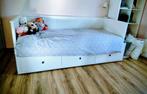Lit IKEA HEMNES banquette 2p (struct + matelas), HEMNES IKEA, Utilisé, 200 cm, Deux personnes