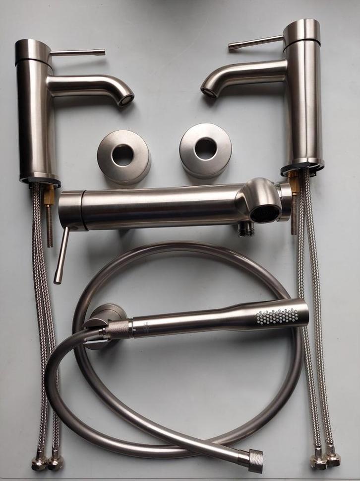 [NEUF] Lot Luxe GROHE Essence - Acier Brossé (SuperSteel), Bricolage & Construction, Sanitaire, Neuf, Baignoire, Inox, Enlèvement