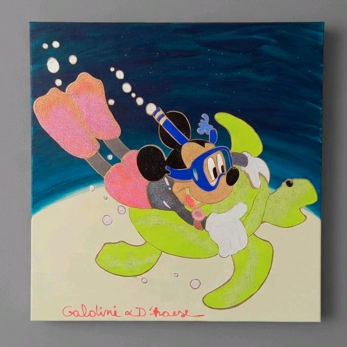 Hannes Dhaese Mickey Mouse orgineel werk, Antiek en Kunst, Kunst | Schilderijen | Modern, Ophalen