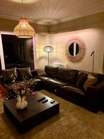 Modulaire donkerbruine zithoek, Enlèvement, Utilisé, Cuir, Modern, tijdloos