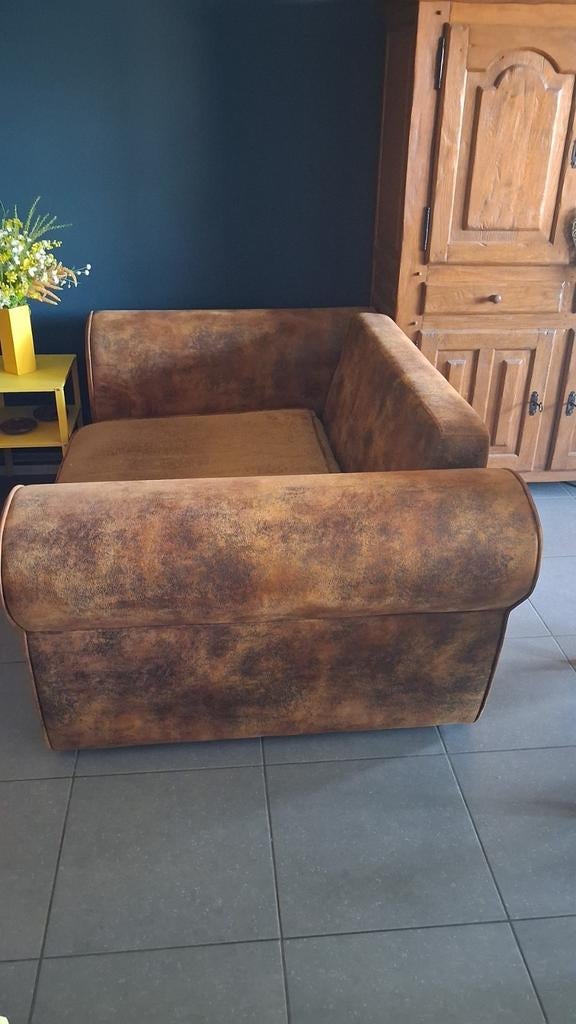 Canapé 2 places couleur camel 1m90, Maison & Meubles, Enlèvement, Comme neuf, Tissus