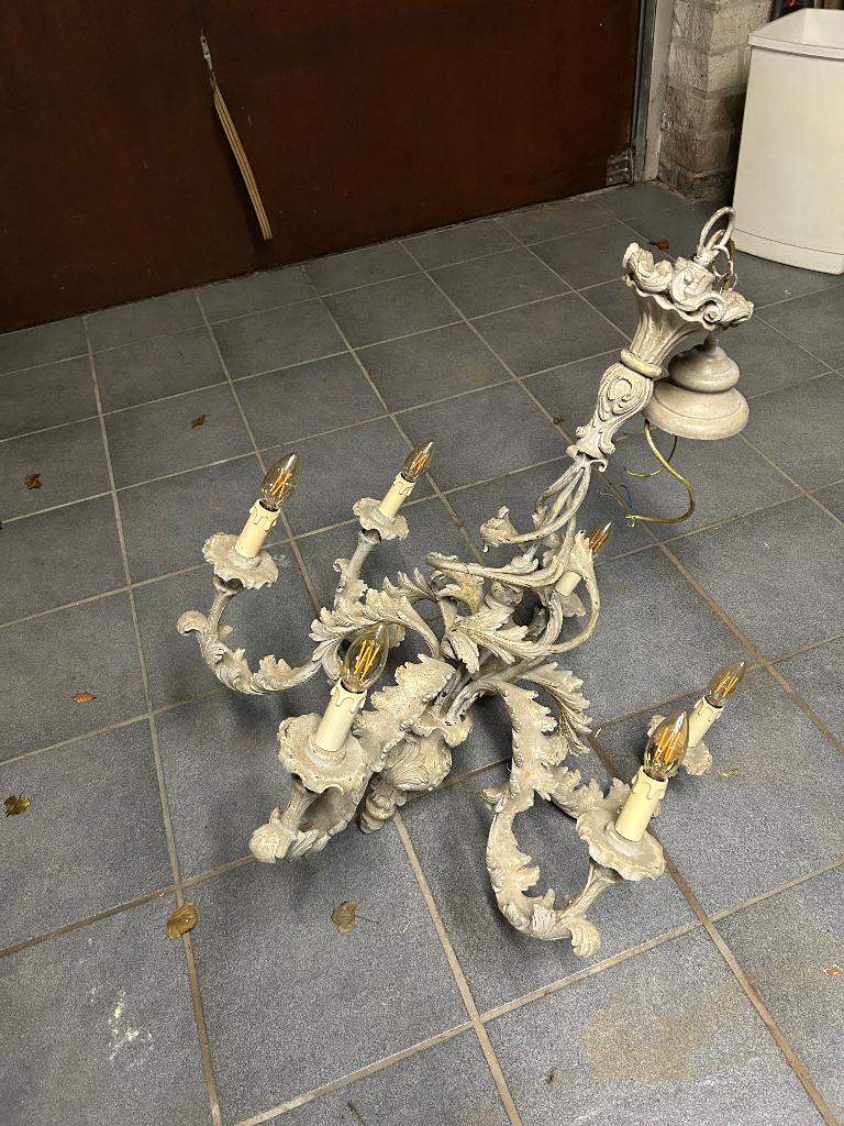 Kroonluchter, Huis en Inrichting, Lampen | Kroonluchters, Ophalen, Gebruikt, Hout, Landelijk