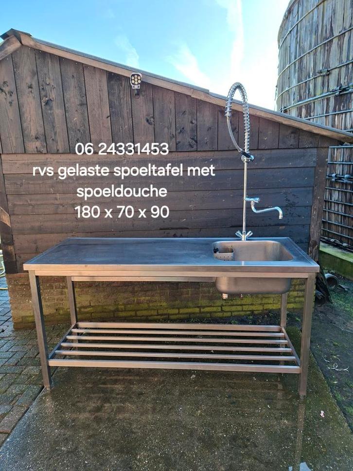 Heavy duty rvs gelaste spoeltafel # verkocht #, Huis en Inrichting, Keuken | Keukenelementen, Zo goed als nieuw, Minder dan 100 cm