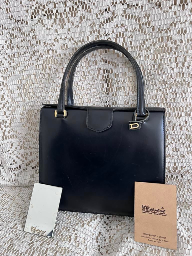 Vintage tas van Delvaux, zeer zeldzaam model, onberispelijk, Ophalen of Verzenden, Zo goed als nieuw, Zwart