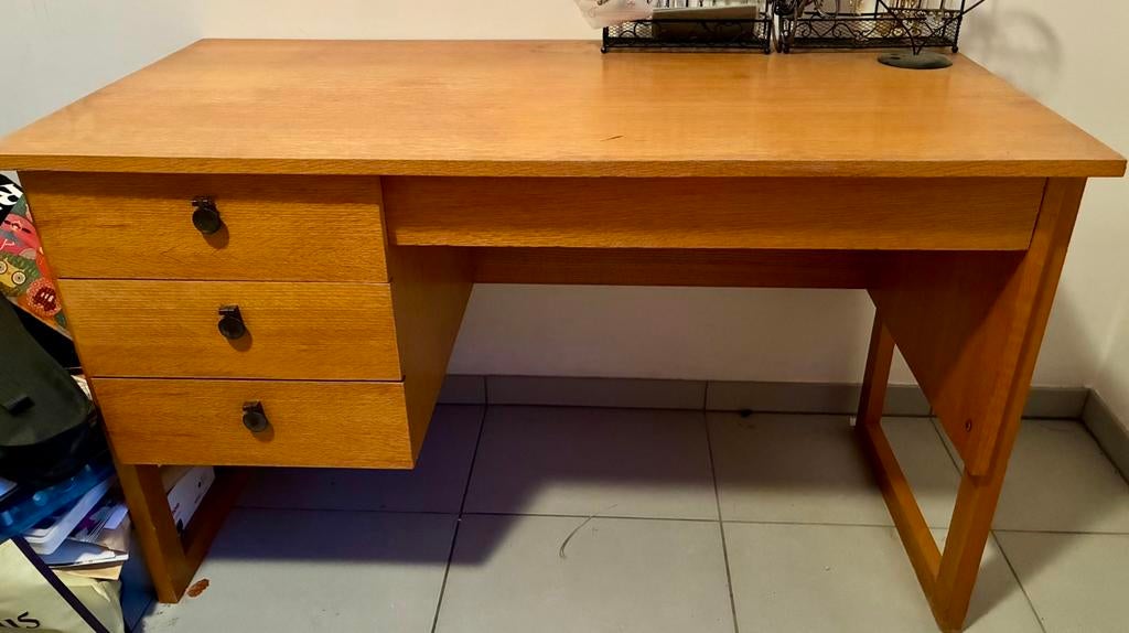 Bureau en bois, Autres marques, Bureau d'écolier, 120 cm, Vintage