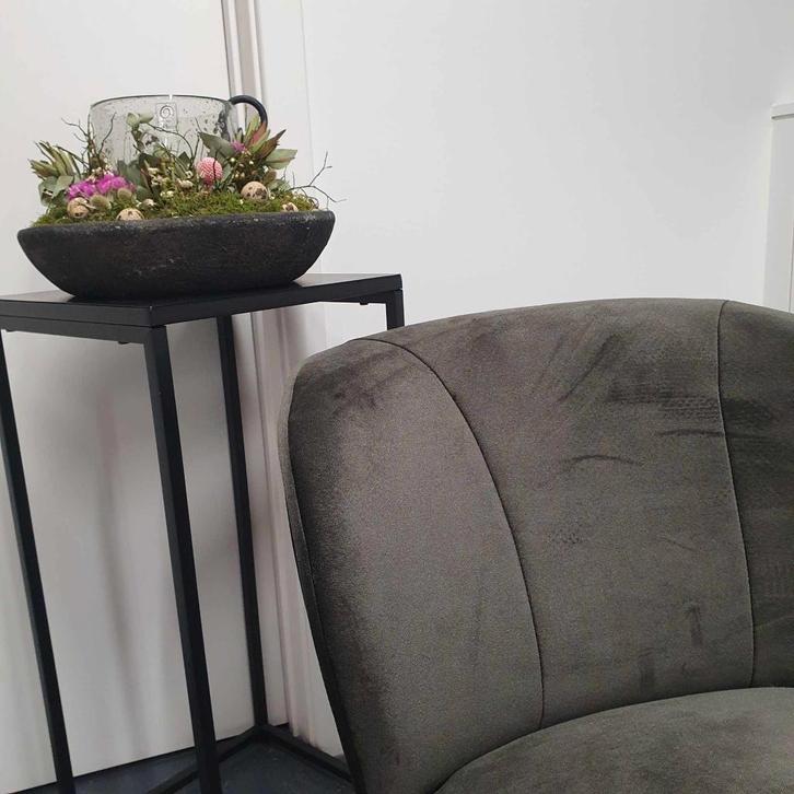 Zetel/sofa/stoel:Mooi nieuw zeteltje donkergroen velvet!NEW, Huis en Inrichting, Zetels | Voetbanken en poefs, Nieuw, 50 tot 75 cm