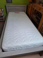 Lit 1 personne -matelas-sommier, 90 cm, Beige, Enlèvement, Bois