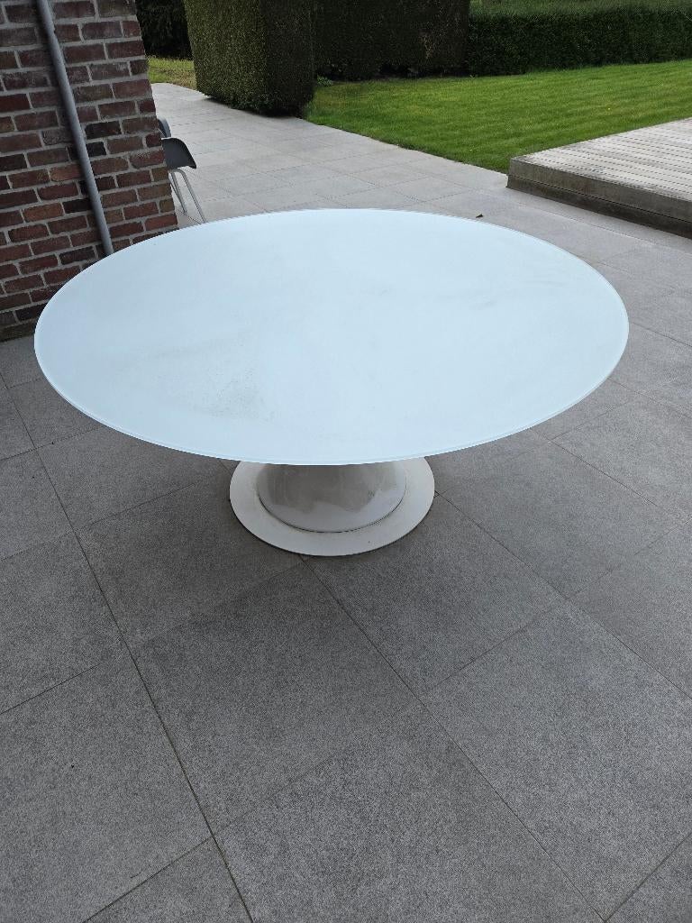 Tuin tafel, Tuin en Terras, Tuintafels, Ophalen, Zo goed als nieuw, Rond, Metaal