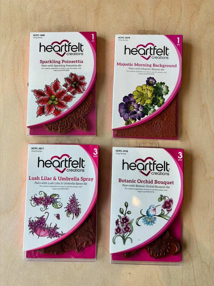 4 tampons adhésifs Heartfelt Creations (nouveau), Hobby & Loisirs créatifs, Estampage, Neuf, Autres types, Enlèvement ou Envoi