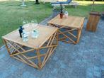 Vintage bamboo / rotan salontafels, Huis en Inrichting, Ophalen, Gebruikt, Ibiza style