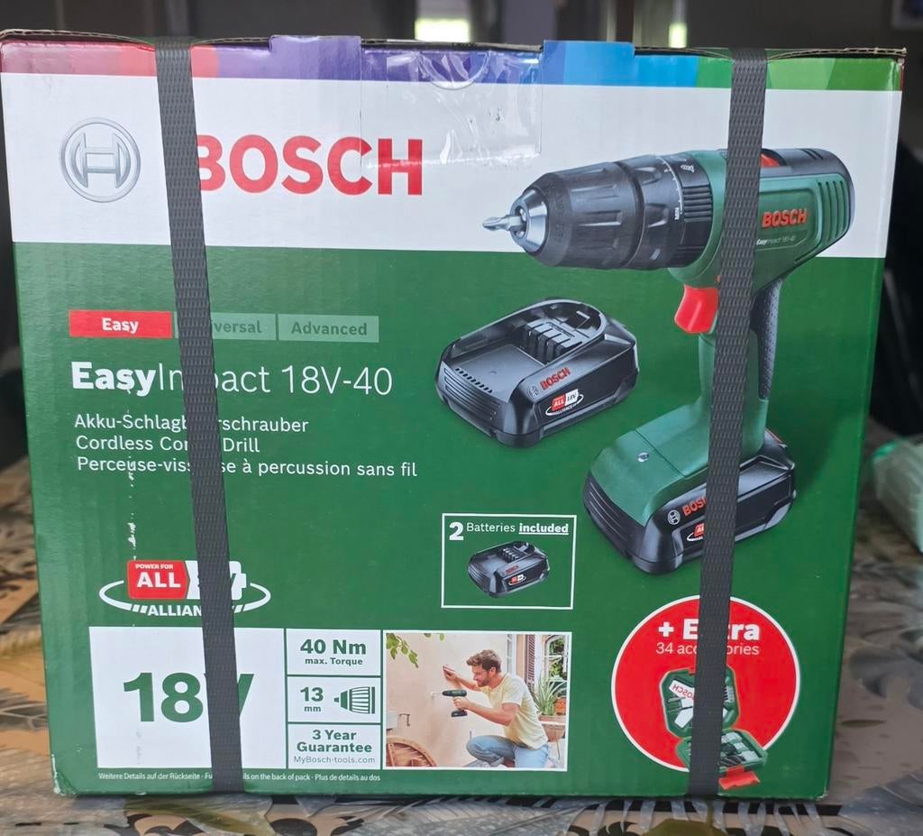 ​Bosch EasyImpact 18V-40 NEUVE – Pack Complet : 2 Batteries, Doe-het-zelf en Bouw, Gereedschap | Boormachines, Boormachine, Ophalen