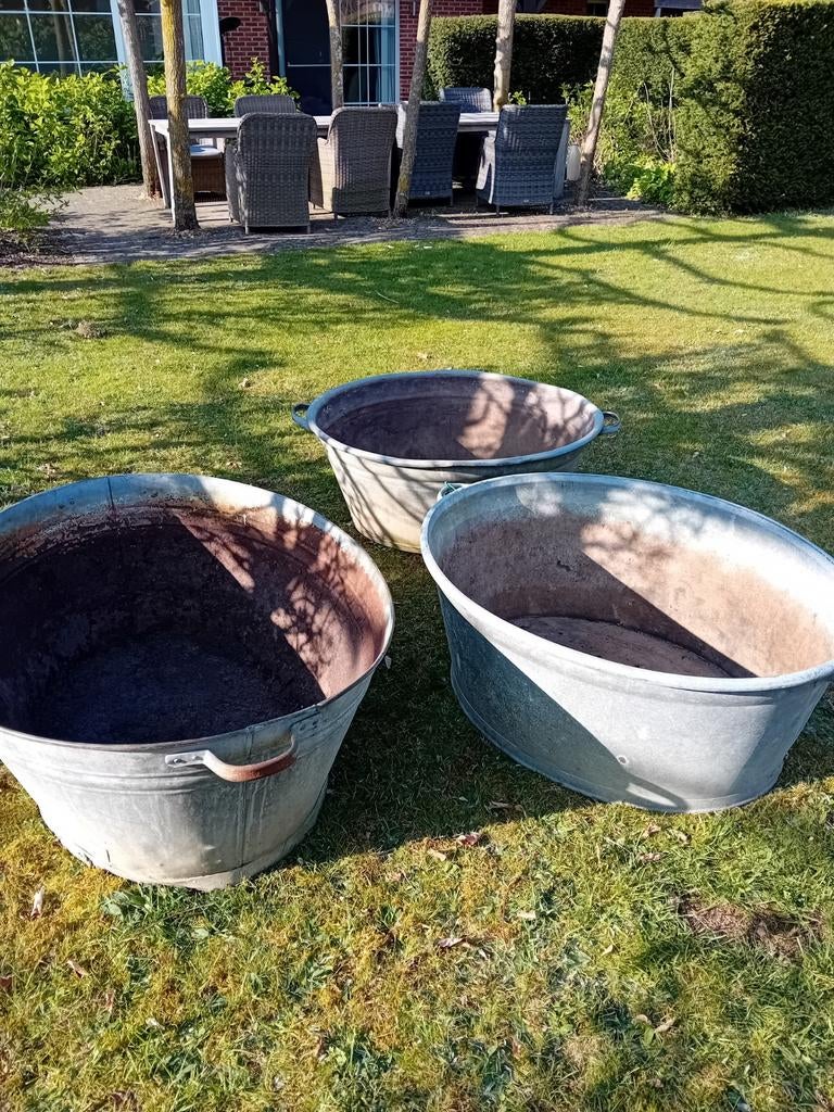 Zinken kuipen, Ophalen, Gebruikt, Overige materialen