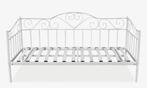 Wit metalen bedbank 90x200 cm met lattenbodem, inc. matras, Kinderen en Baby's, Ophalen, Zo goed als nieuw, Lattenbodem