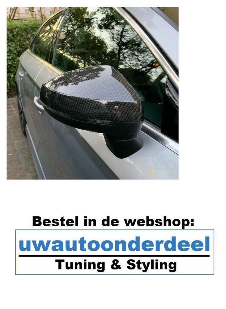 Carbon Look Spiegel Spiegelkappen Geschikt Voor Audi A3 S3 R, Auto diversen, Tuning en Styling, Verzenden