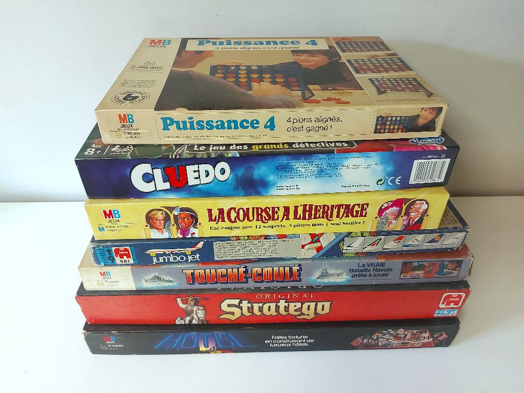 Lot de 7 Jeux de Société Vintage, MB, Jeu de voyage, Enlèvement ou Envoi, Trois ou quatre joueurs
