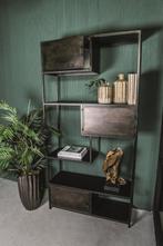 NIEUWE Zwart metalen open kast boekenkast drankenkast Duan, Ophalen, Nieuw