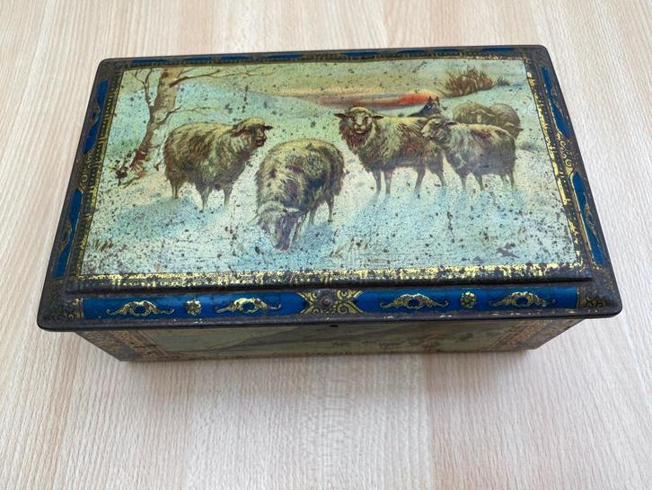 Vintage blikken doos"Woud Bekkers Amsterdam Dordt", Verzamelen, Blikken, Gebruikt, Overige, Overige merken, Verzenden