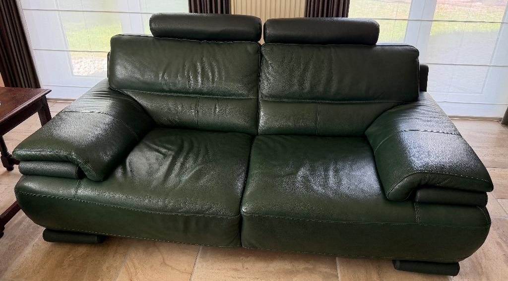 lederen zetel, Huis en Inrichting, Zetels | Zetels, Ophalen, Zie foto, 150 tot 200 cm, Tweepersoons