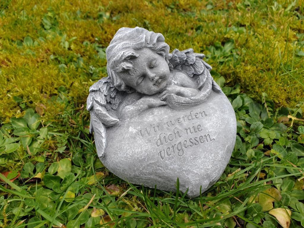 grafbeeldje van een engeltje op hart, Tuin en Terras, Tuinbeelden, Nieuw, Ophalen of Verzenden