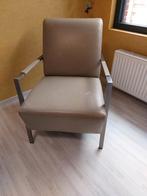 Beige bijzet zetel, Huis en Inrichting, Zetels | Zetels, Ophalen, Eenpersoons, Minder dan 75 cm, Zo goed als nieuw