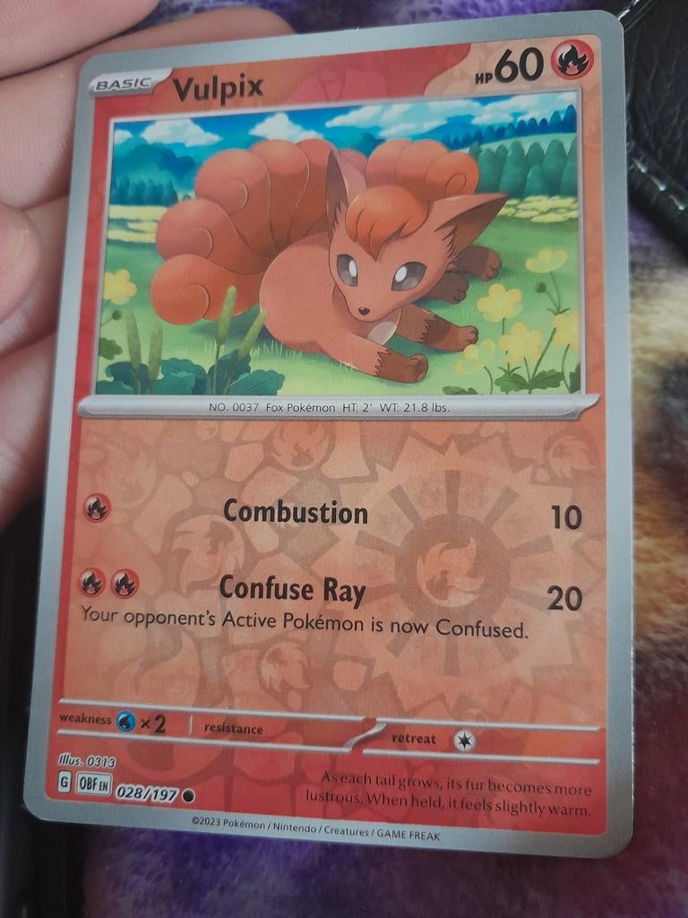 Pokemonkaart ruilen pf kopen vulpix 028/197, Hobby en Vrije tijd, Ophalen of Verzenden