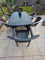 Tuintafel met 6 tuinstoelen + 2 bijzettafels (Multifunct.), Ophalen, Gebruikt, Rechthoekig