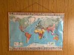 Grote Wereldkaart met houten frame – decoratief & educatief, Ophalen, Aardrijkskunde