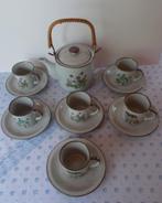 Thee Servies (6Kopjes+schoteltjes+theepotje), Ophalen, Zo goed als nieuw, Keramiek, Compleet servies