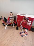 Paard, pop Leah, trailer, 4x4 jeep our generation, Kinderen en Baby's, Speelgoed | Overig, Zo goed als nieuw, Ophalen