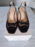 Zwarte daim slingbacks Lorbac maat 39, Ophalen of Verzenden, Zo goed als nieuw
