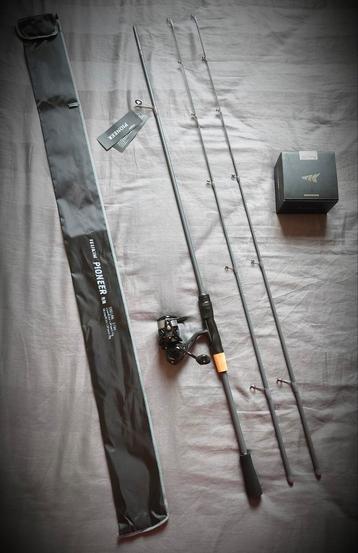 Canne 2en1 Pioneer L+ML 210 + moulinet Zéphyr 1000 + nylon, Enlèvement ou Envoi, Neuf, Ensemble complet