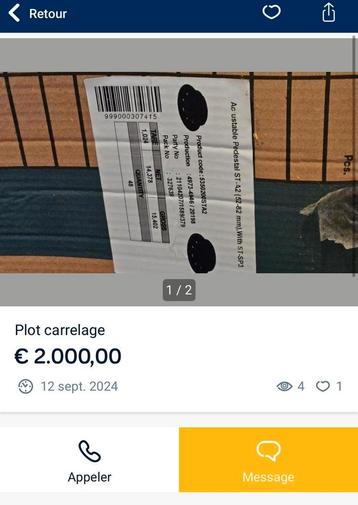 Plot pour carrelages, Enlèvement, Neuf