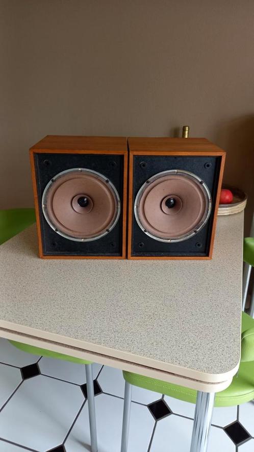 Vintage wharfdale chevin xp breedband luidsprekers 20cm, Audio, Tv en Foto, Luidsprekerboxen, Gebruikt, Front, Rear of Stereo speakers