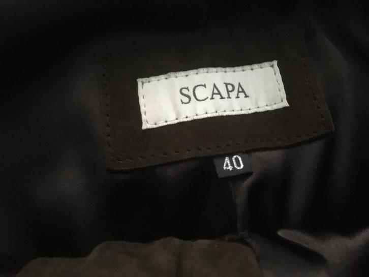 SCAPA donkerbruine daim pantalon - 38/40, Kleding | Dames, Broeken en Pantalons, Zo goed als nieuw, Maat 38/40 (M), Bruin, Lang