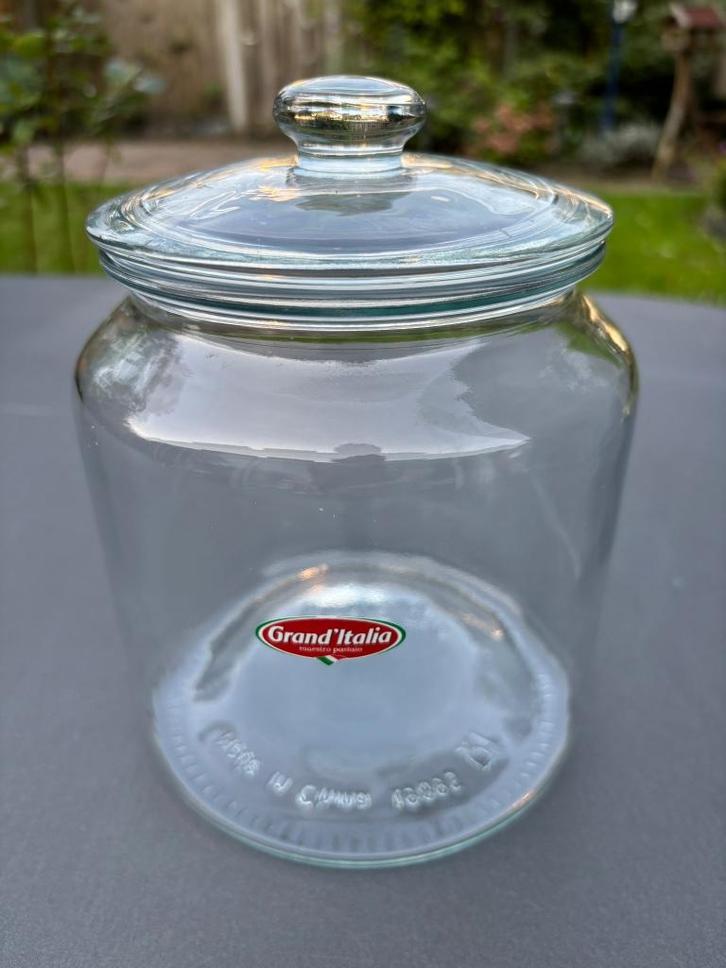 IKEA glazen pot Grand Italia pastapot snoeppot opbergpot, Huis en Inrichting, Keuken | Potten en Pannen, Zo goed als nieuw, Pot, Bus of Blik