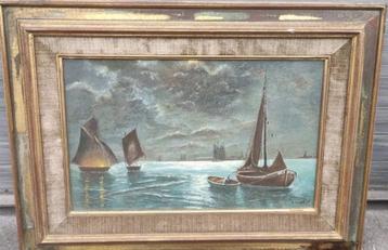 huile sur toile marine signe caucher beschikbaar voor biedingen