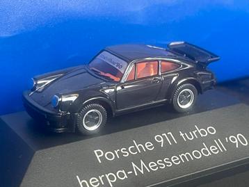 Herpa Porsche 911 Turbo zwart PC-model 1/87 beschikbaar voor biedingen