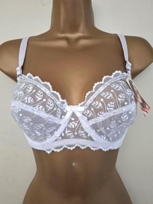 Chique Witte BH met Parelmoer Paillettes voor D Cups, Vêtements | Femmes, Sous-vêtements & Lingerie, Soutien-gorge, Blanc, Enlèvement ou Envoi