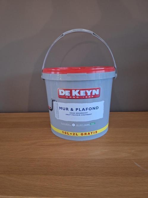 Muur- en plafondverf De Keyn 12 l (nieuw), Doe-het-zelf en Bouw, Verf, Beits en Lak, Nieuw, Wit, Ophalen
