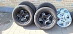 * Set zomerbanden Opel op stalen velg + wieldeksels, Auto-onderdelen, Ophalen, Gebruikt, 16 inch, Banden en Velgen