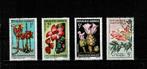 AFRIKA GABON BLOEMEN 4 POSTZEGELS GESTEMPELD - SCAN, Postzegels en Munten, Postzegels | Afrika, Ophalen of Verzenden, Overige landen