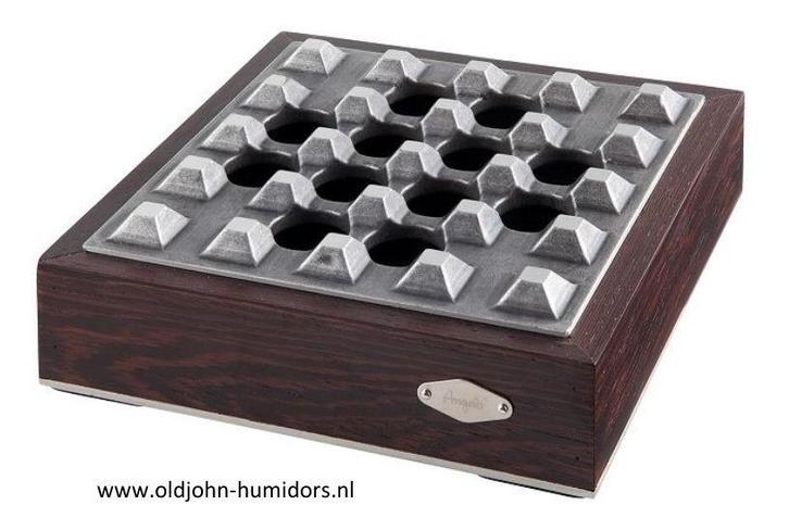 ANGELO SIGAARASBAK 18 x 18  x5 cm PREMIUM HOUT METAAL  sab07, Verzamelen, Rookartikelen, Aanstekers en Luciferdoosjes, Nieuw, Asbak