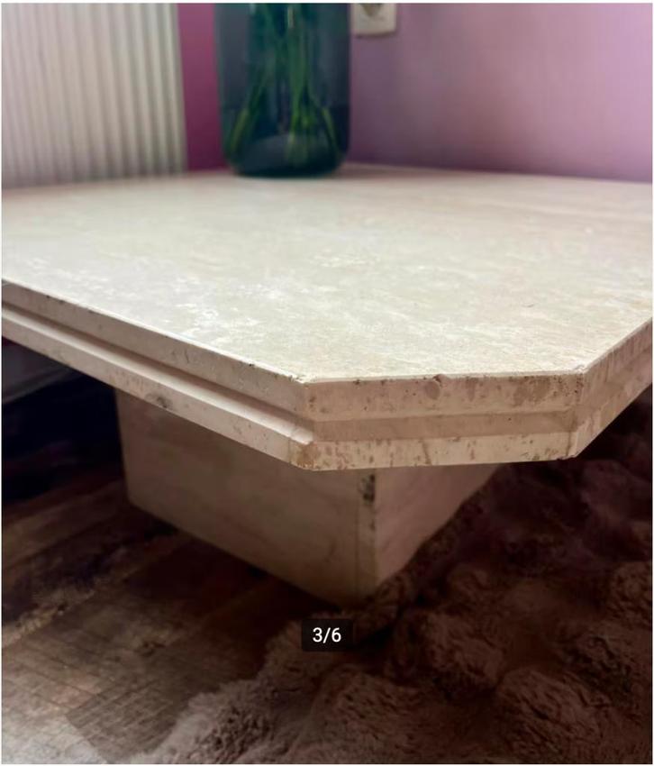 vintage salontafel natuursteen, Huis en Inrichting, Tafels | Salontafels, Gebruikt, Minder dan 50 cm, 50 tot 100 cm, 50 tot 100 cm