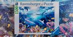 Puzzle Ravensburger,  1500 pièces,  Dauphins joueurs, Hobby & Loisirs créatifs, 500 à 1500 pièces, Puzzle, Utilisé, Enlèvement ou Envoi