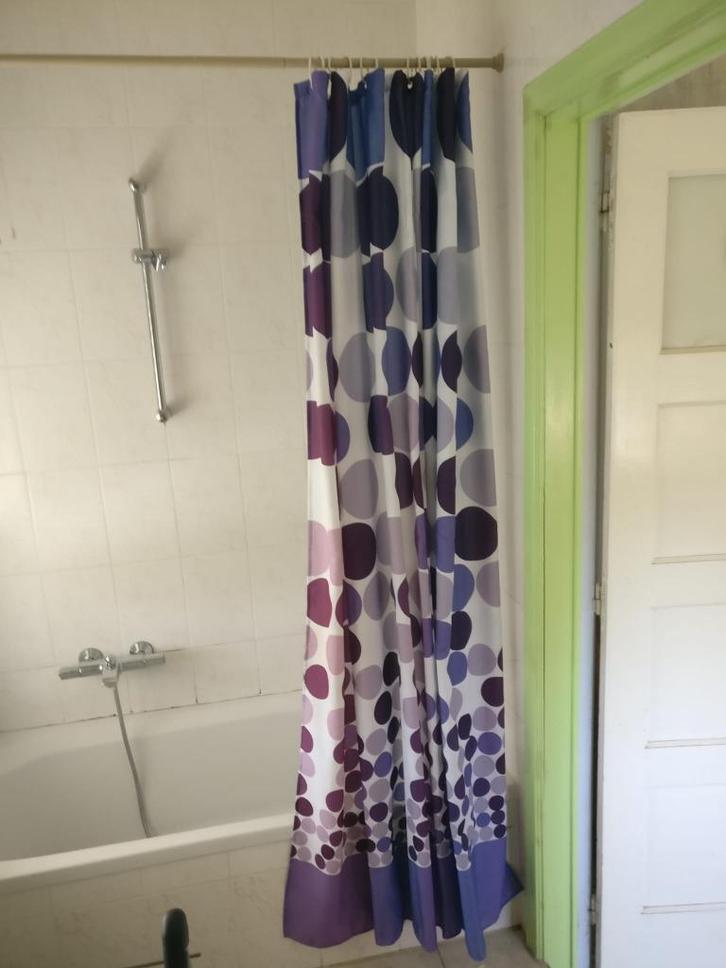 Douchegordijn te koop, Huis en Inrichting, Badkamer | Badtextiel en Accessoires, Gebruikt, Overige typen, Blauw, Ophalen