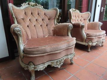 Franse rococco / barok fauteuils beschikbaar voor biedingen