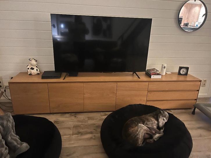 teak tv meubel, Huis en Inrichting, Kasten |Televisiemeubels, Zo goed als nieuw, Minder dan 100 cm, 200 cm of meer, 25 tot 50 cm