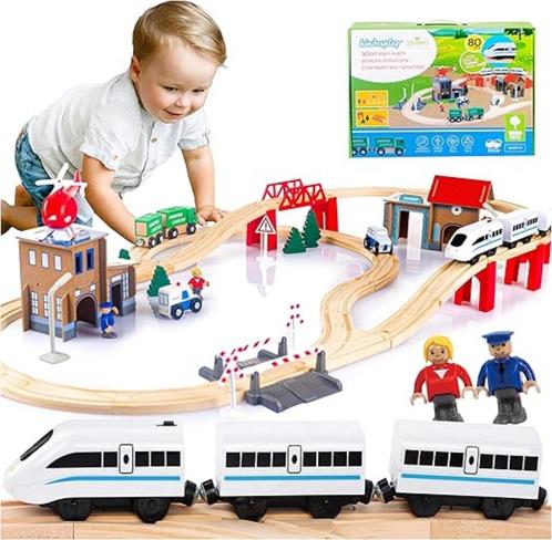 Green series Houten trein voor kinderen elektrische trein, Kinderen en Baby's, Speelgoed | Overig, Nieuw, Jongen of Meisje, Verzenden