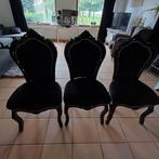 3 chaises baroques avec assise et dossier en daim, Enlèvement ou Envoi