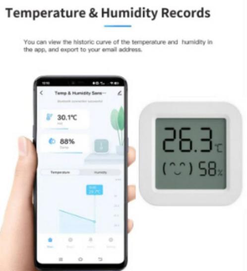 Bluetooth Thermometer Hygrometer Temperatuur Vochtmeter TH05, Dieren en Toebehoren, Reptielen en Amfibieën | Toebehoren, Nieuw